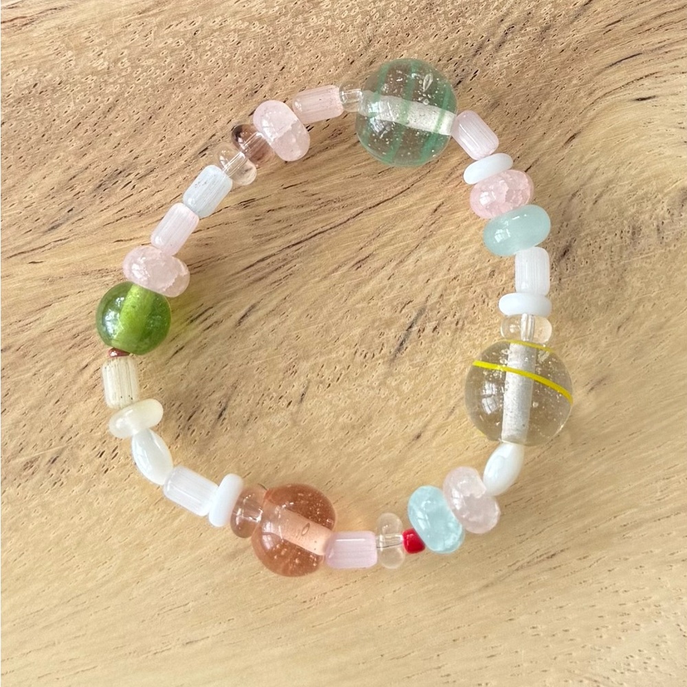 Colorful Glass Beaded Stretch Bracelet